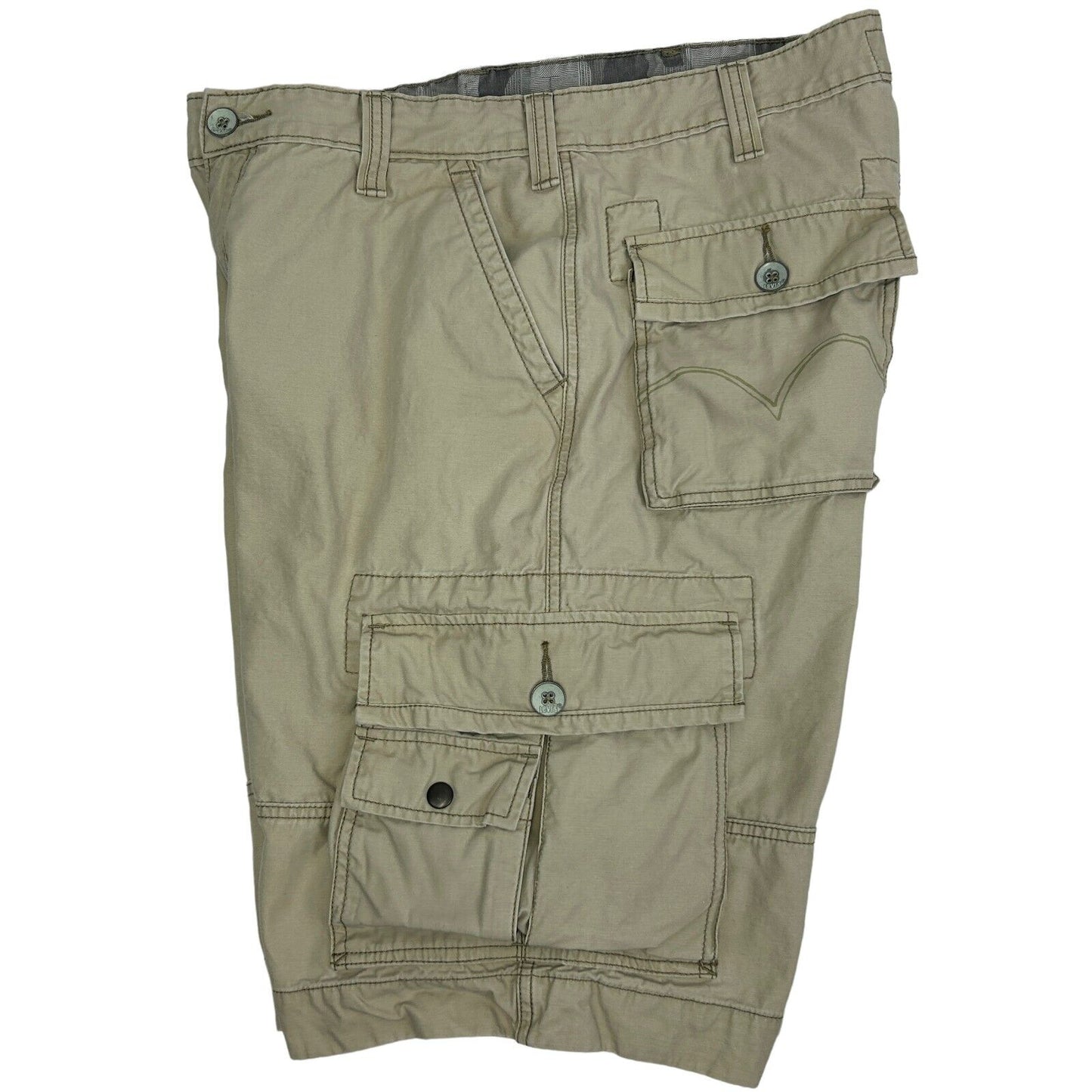 Pantalones cortos cargo Levi's Squad para hombre, talla 35, sarga de algodón beige Levi Strauss 36610-8091