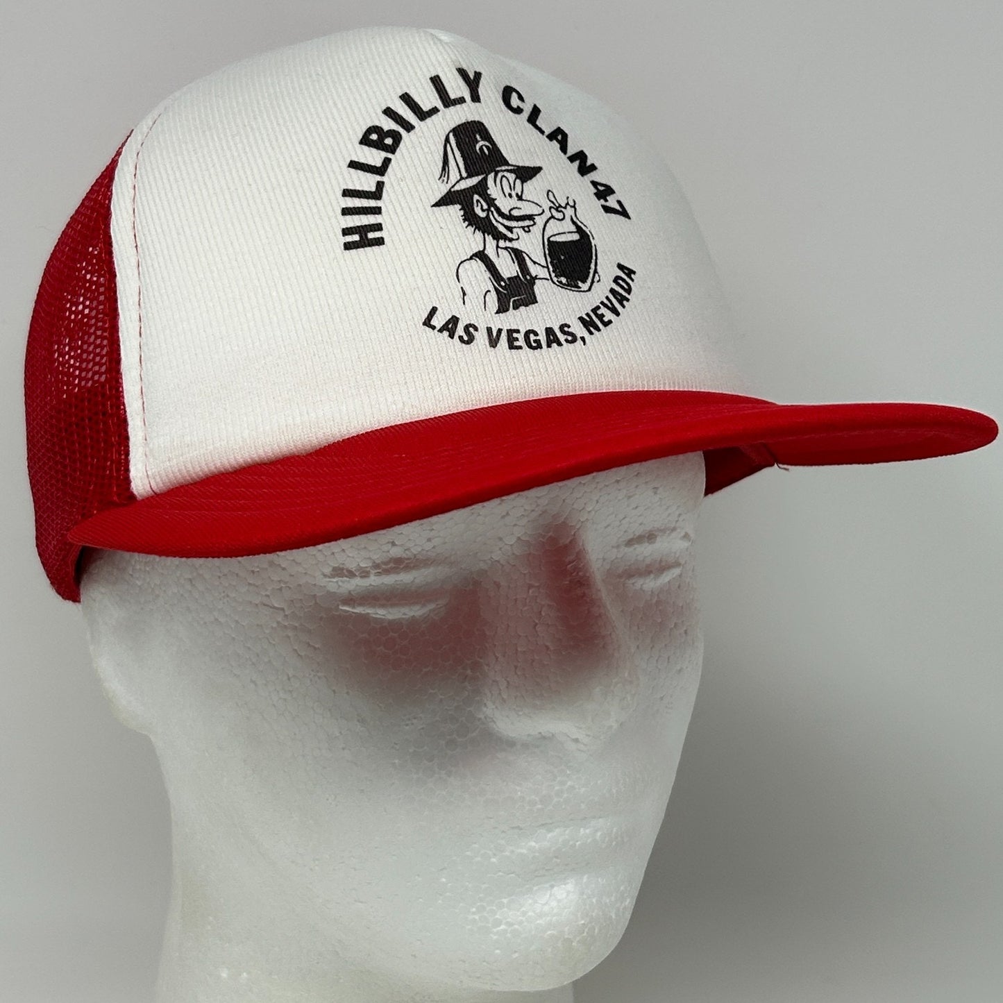 Vintage 80s Shriners Hillbilly Clan 47 Trucker Hat Baseball Cap Snapback Red - Neon Vintage