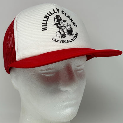 Vintage 80s Shriners Hillbilly Clan 47 Trucker Hat Baseball Cap Snapback Red - Neon Vintage
