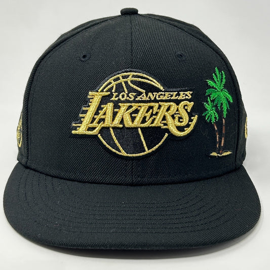 Los Angeles LA Lakers Hat Baseball Cap Fitted 7 1/2 Taco Palm Tree New Era Black
