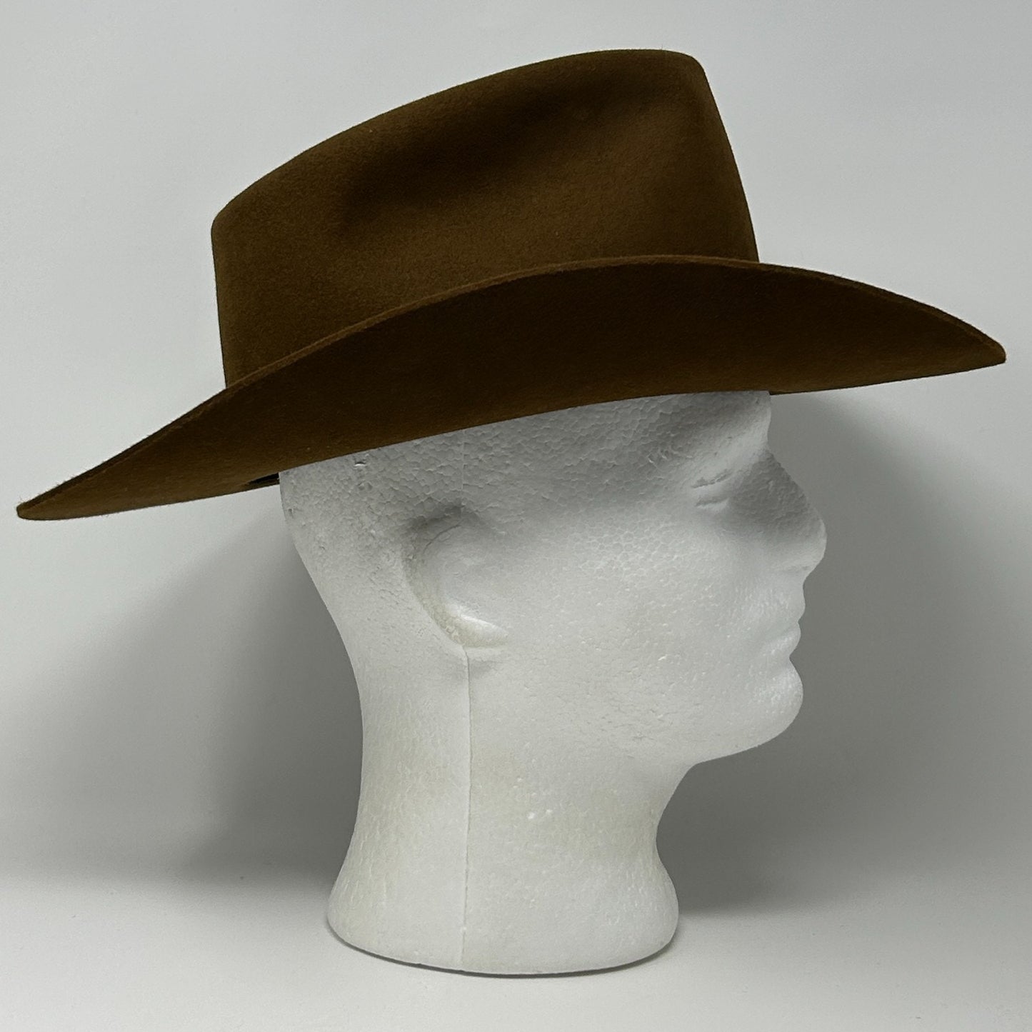 John B Stetson Company 3X XXX Beaver Cowboy Hat Western 3 Inch Brim Brown 6 7/8