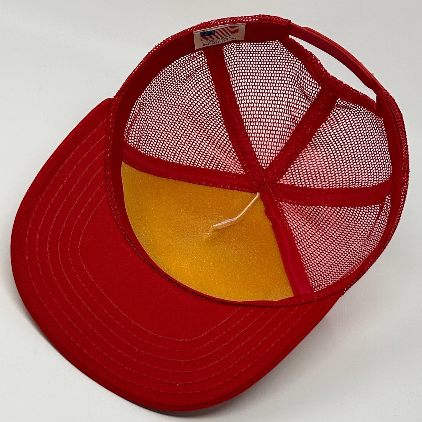 Vintage Deer River Lions Club Wild Rice Run Trucker Hat Cap Red 80s Snapback USA