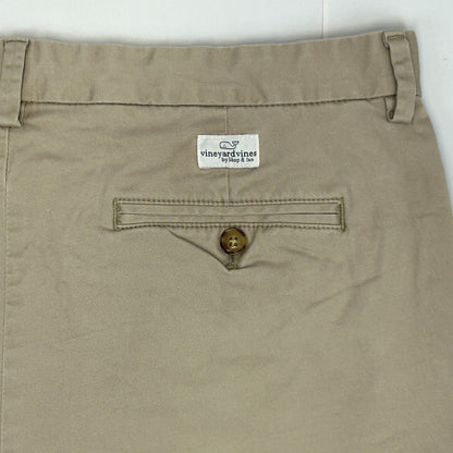 Pantalones cortos chinos elásticos de 23 cm para hombre de Vineyard Vines, talla 33, color caqui y beige, 1H0462