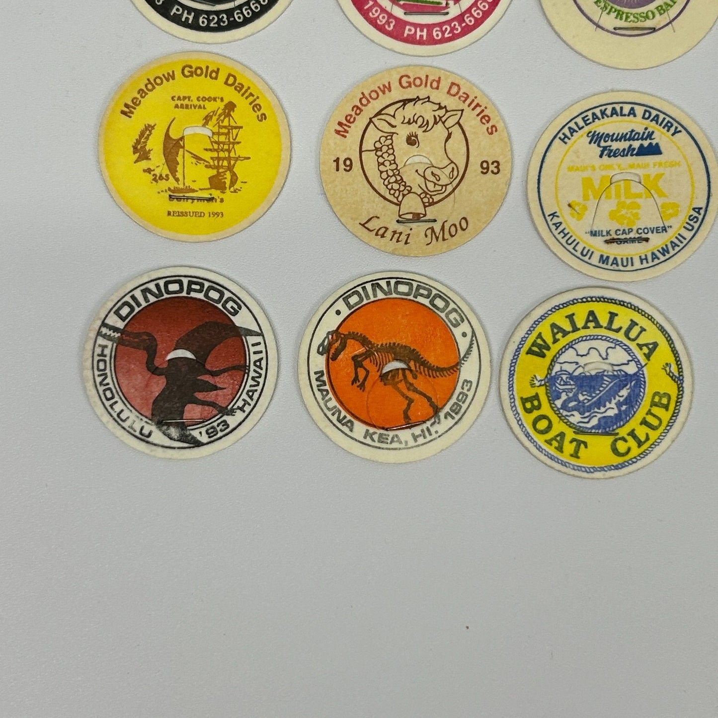 Lot of 20 Hawaii Milk Caps Pogs Vintage 90s Hawaiian Advertising Game 1993