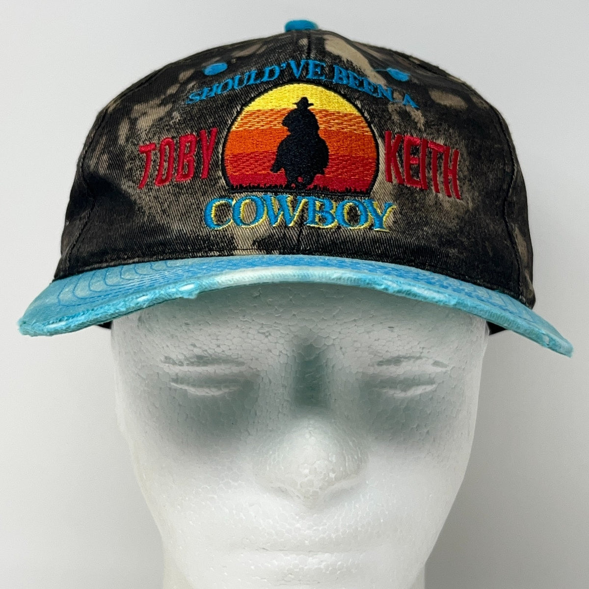 Vintage 90s Toby Keith Should've Been Cowboy Hat Baseball Cap Snapback Bleach
