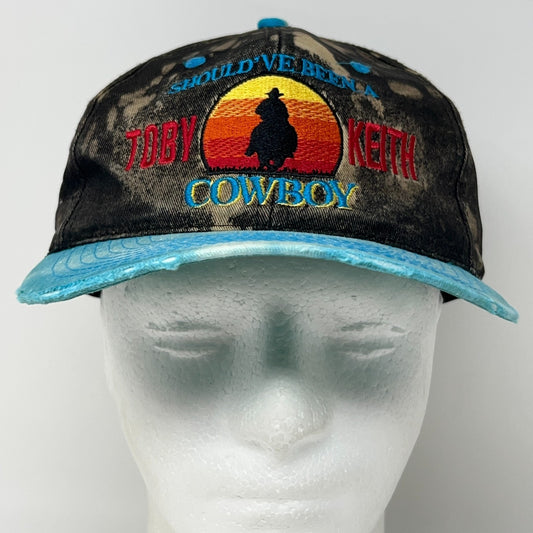 Vintage 90s Toby Keith Should've Been Cowboy Hat Baseball Cap Snapback Bleach