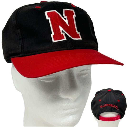 Nebraska Cornhuskers Blackshirts Hat Vintage 90s Football Black Baseball Cap