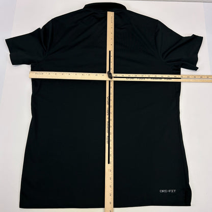 Las Vegas Raiders Polo Shirt Black NFL Short Sleeve Nike Dri Fit Mens L Large