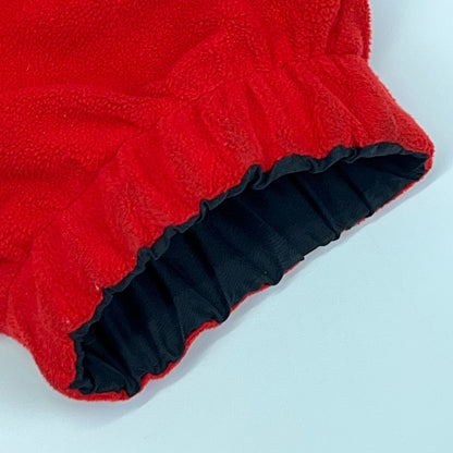 Vintage 90s Tommy Hilfiger Athletics Reversible Jacket Black Red Fleece XXL 2XL