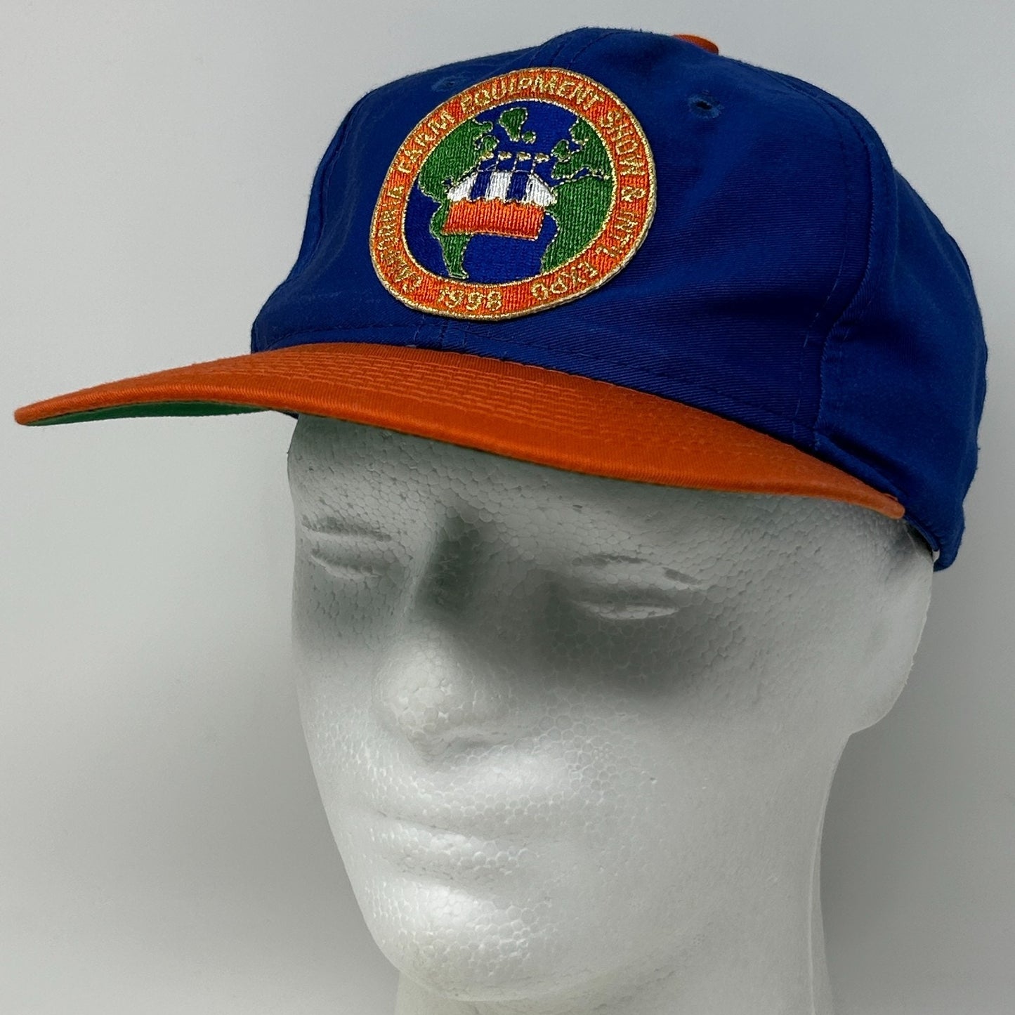 Vintage 90s California Farm Equipment Expo Hat Baseball Cap Farmer Snapback Blue
