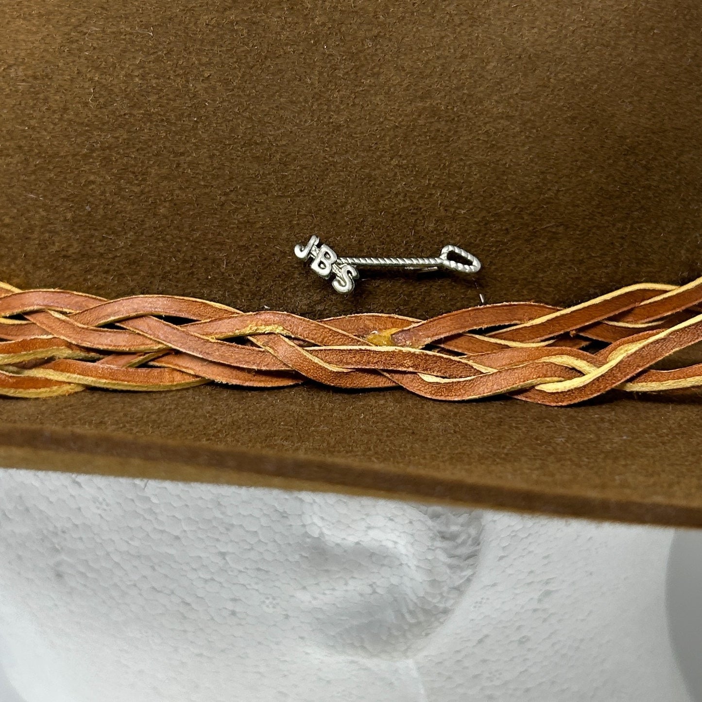 John B Stetson Company 3X XXX Beaver Cowboy Hat Western 3 Inch Brim Brown 6 7/8