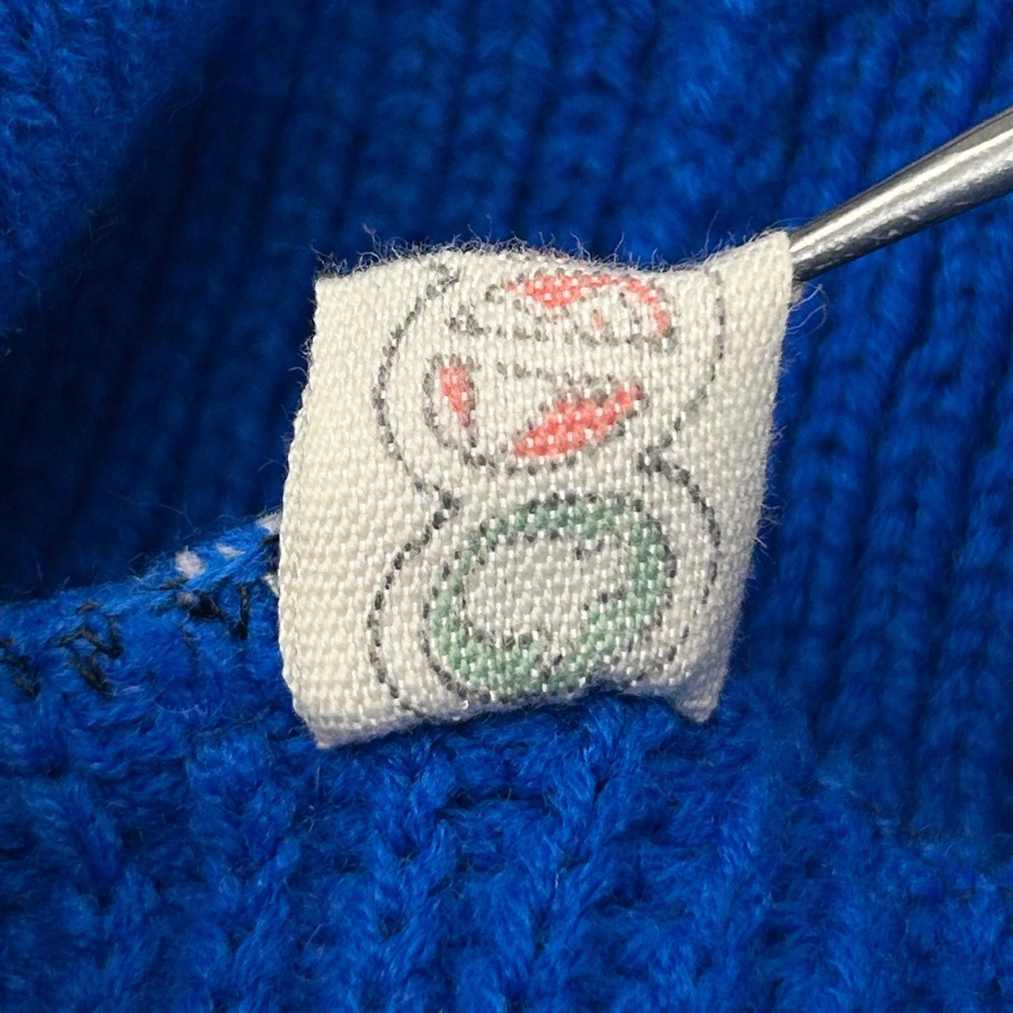 Vintage Fair Isle Nordic Turtleneck Sweater Knit Long Sleeve Blue S Small