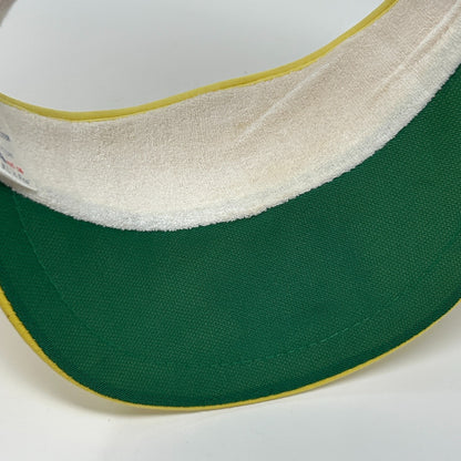 Vintage Pepsi Challenge 10000 Meter Series Visor Hat Cap Yellow 80s Strapback