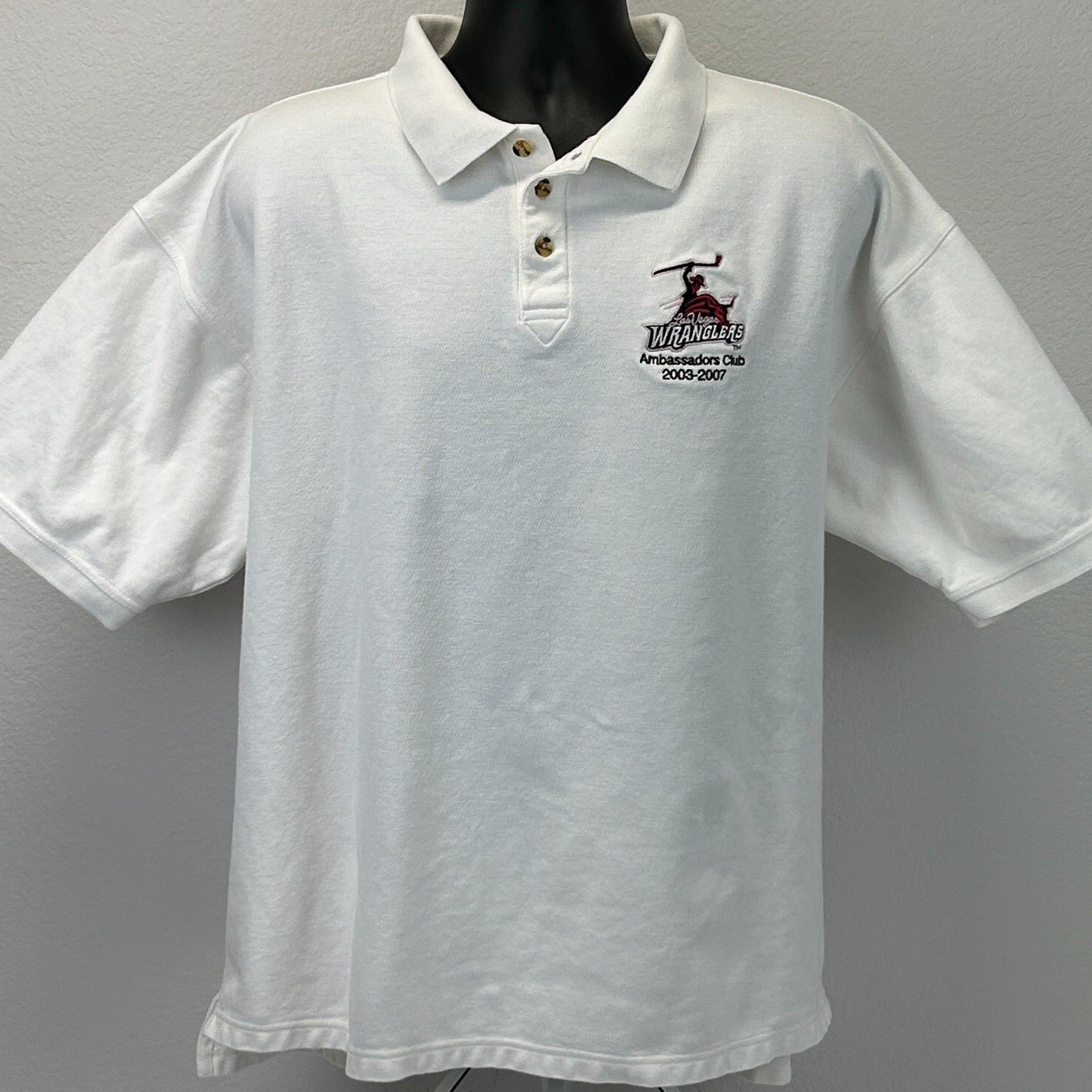Las Vegas Wranglers Ambassadors Club Polo Shirt ECHL Ice Hockey White XXL 2XL