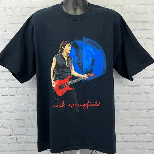 Vintage Y2Ks Rick Springfield The Day After Yesterday T Shirt Black Tee 2XL XXL