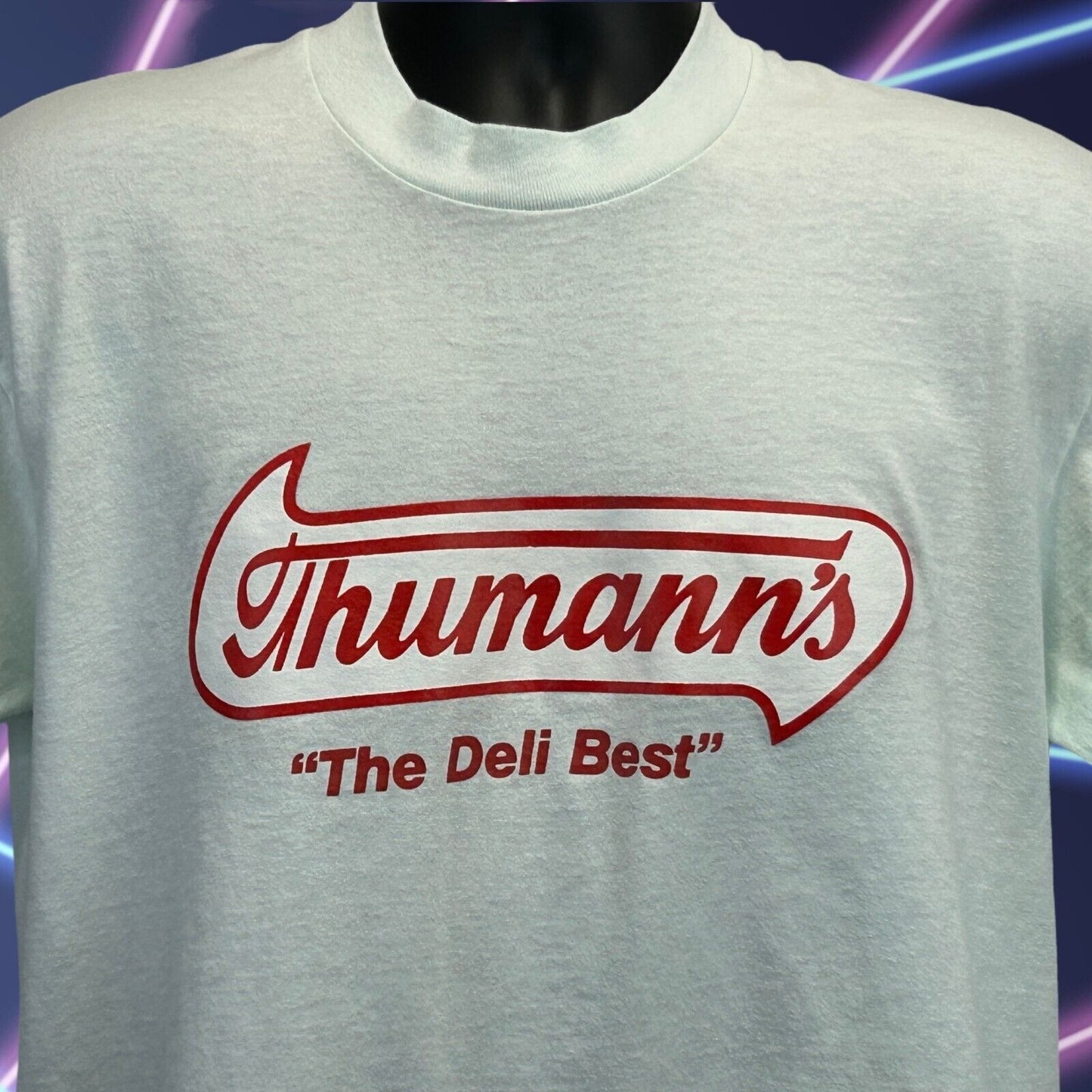 Vintage Thumanns Deli Best T Shirt Mens Large 90s Stransky Provisions USA Green