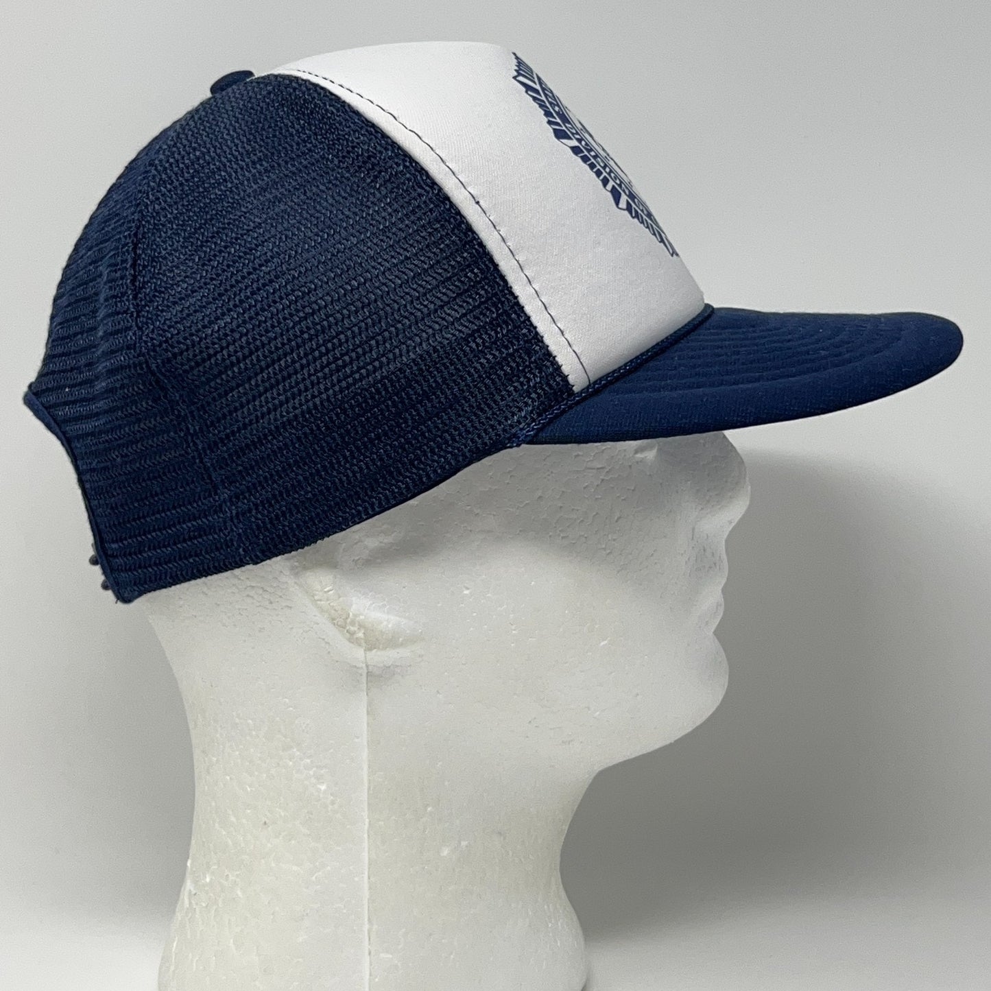 Vintage 80s Iowa Criminal Investigation Trucker Hat Baseball Cap Snapback Blue