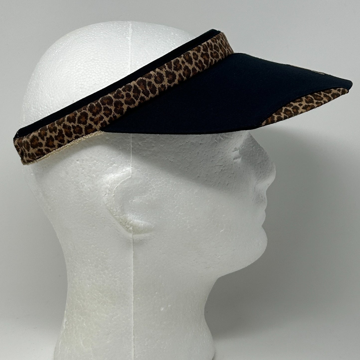 Vintage 90s Conestoga Golf Club Visor Hat Golfer Mesquite Leopard Print Black