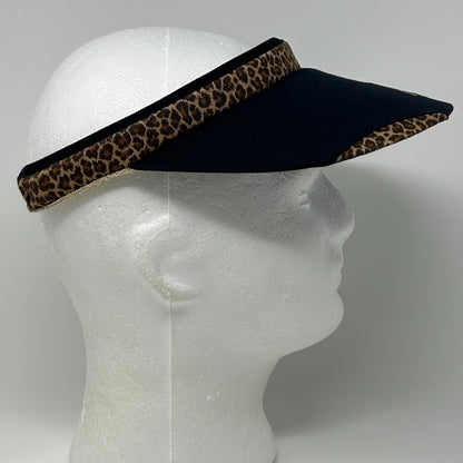 Vintage 90s Conestoga Golf Club Visor Hat Golfer Mesquite Leopard Print Black