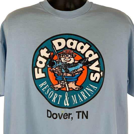 Fat Daddys Resort Marina 复古 90 年代 T 恤 X-Large Dover Tennessee 男款蓝色