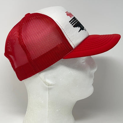 Vintage 80s Henris Supply Inc Trucker Hat Baseball Cap Petaluma Snapback Red