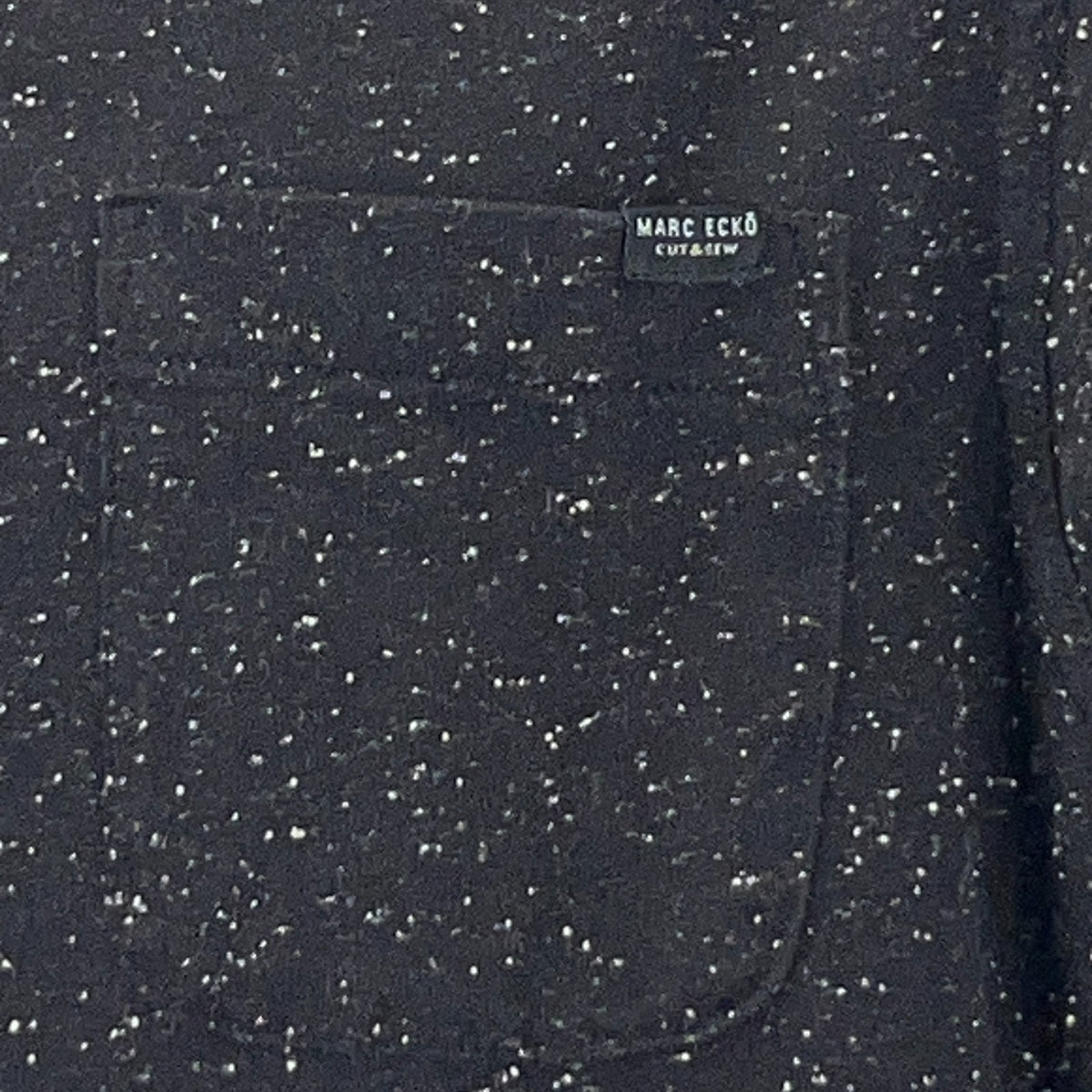 Marc Ecko Cut & Sew Mens Shirt L Large Black Speckled Long Sleeve Button Up