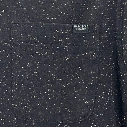 Marc Ecko Cut & Sew Mens Shirt L Large Black Speckled Long Sleeve Button Up