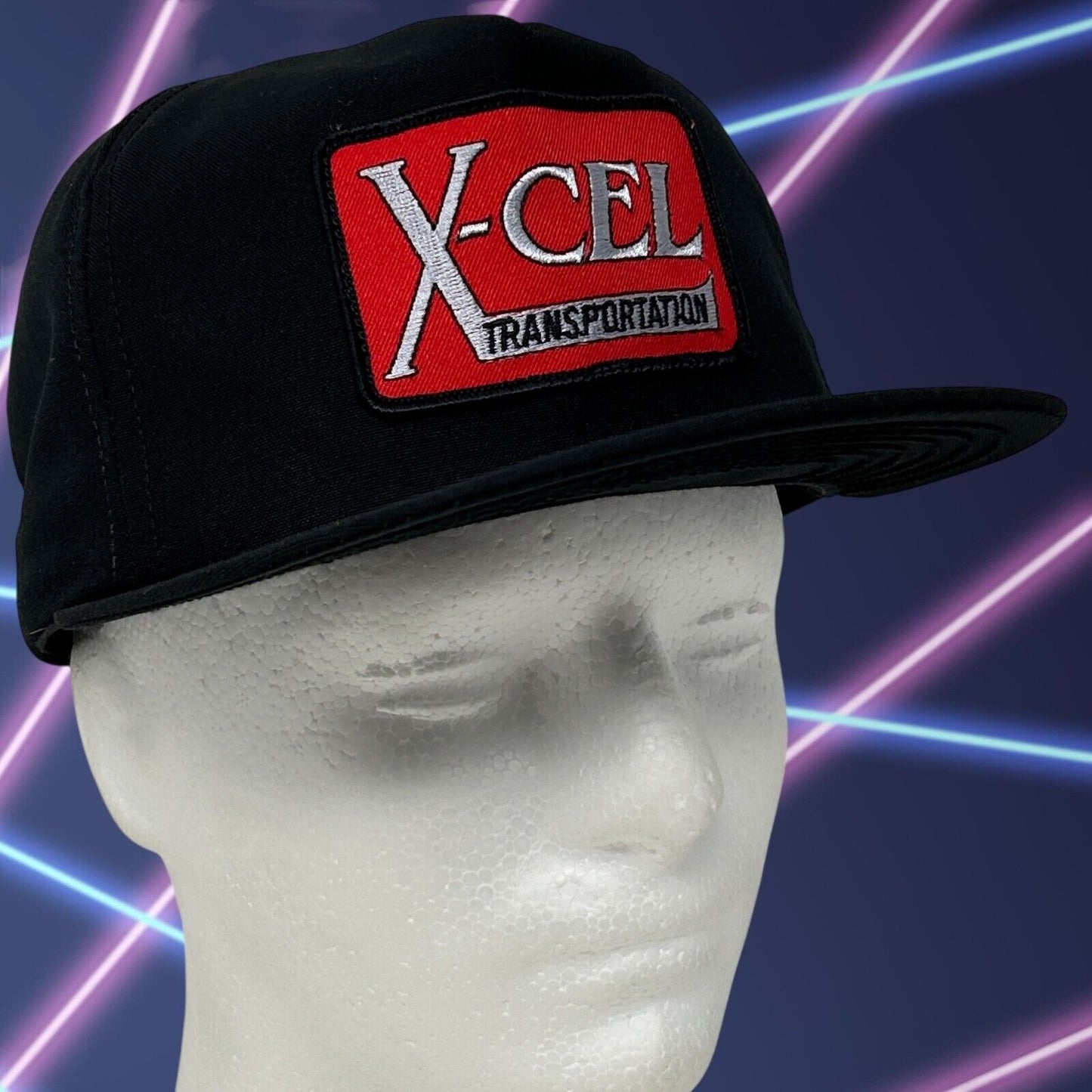 Vintage X-Cel Transportation Baseball Hat Cap XCel Logistics Snapback Black