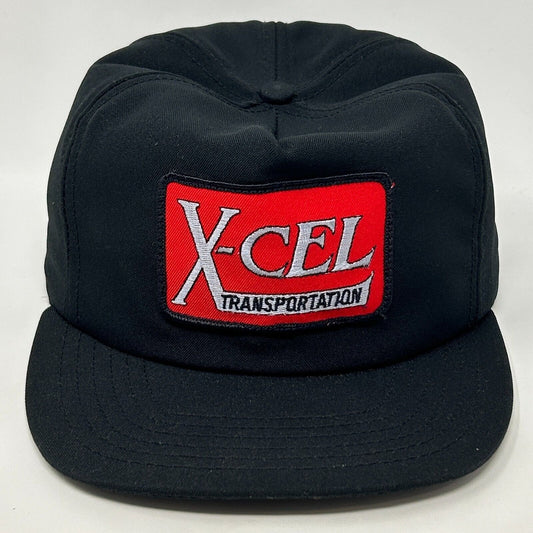 Vintage 90s X-Cel Transportation Hat Baseball Cap XCel Logistics Snapback Black