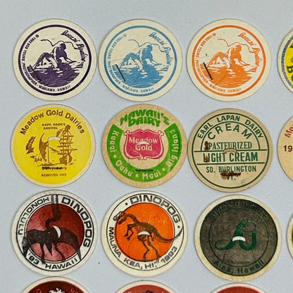 Lot of 33 Hawaii Milk Caps Pogs Vintage 90s Hawaiian Advertising Game 1993