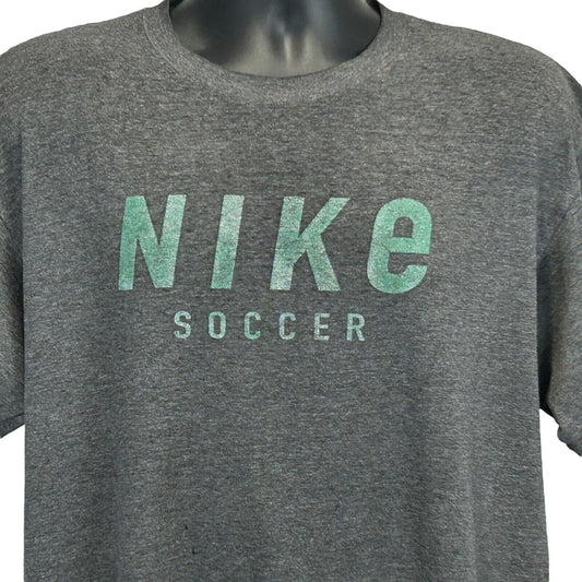 Camiseta de fútbol Nike desgastada vintage para hombre, talla mediana, fabricada en EE. UU., color gris