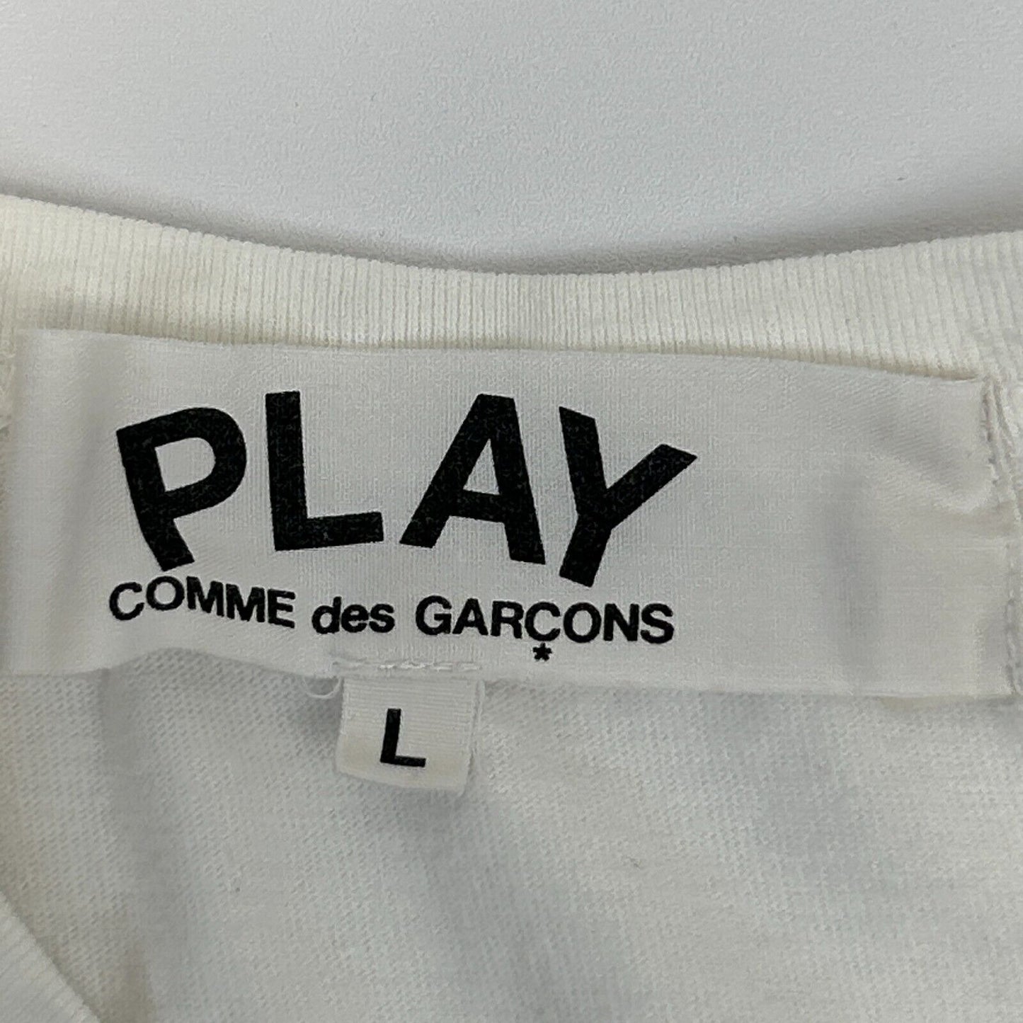 Comme Des Garcons Play T Shirt Mens Medium CDG Red Heart Streetwear Tee White