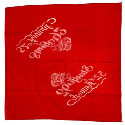 Vintage Sturgis Motorcycle Rally Bandana Handkerchief 1992 Red Rose Biker 90s