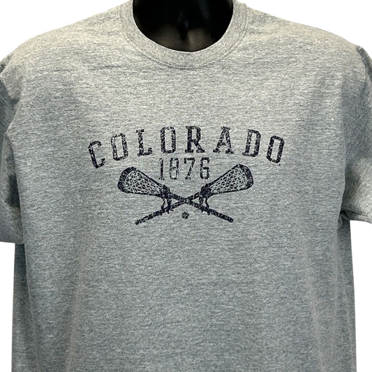 Vintage Colorado Buffaloes Lacrosse T Shirt Mens Large University Buffs 90s Gray