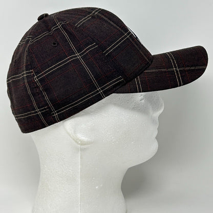 Volcom Plaid Baseball Hat Cap Snowboarding Skater Surfer Skier Brown FlexFit S-M