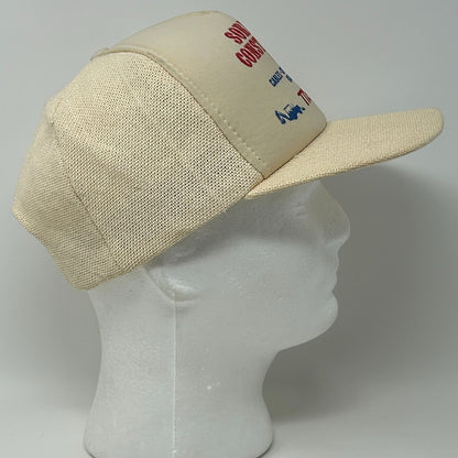 Vintage Sorensen Construction Inc Trucker Hat Baseball Cap Mesh Snapback Ivory