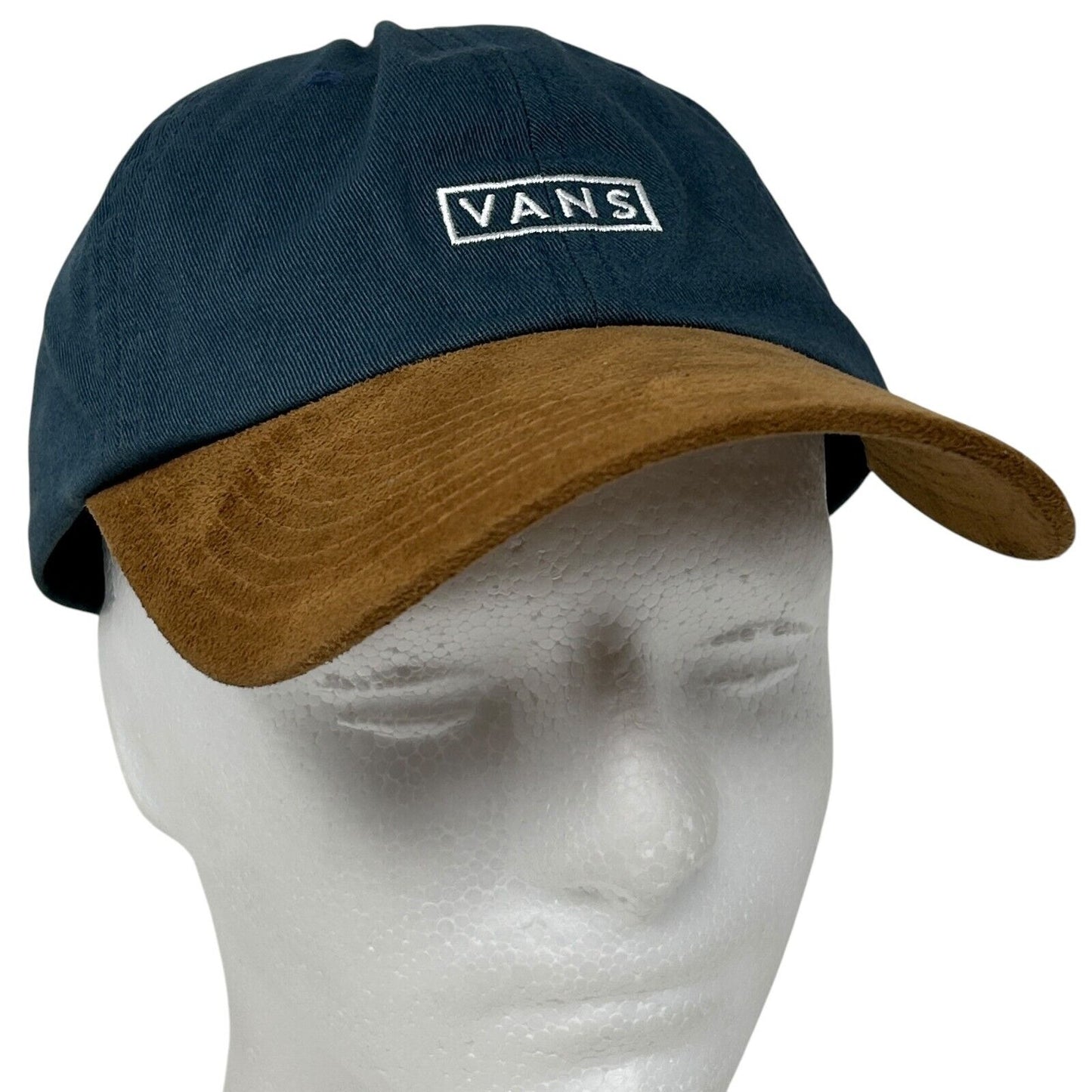 Vans Dad Hat Baseball Cap Faux Suede Bill Skater Skateboarding Strapback Blue