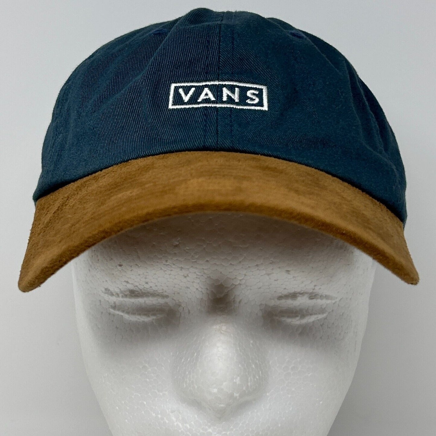 Vans Dad Hat Baseball Cap Faux Suede Bill Skater Skateboarding Strapback Blue