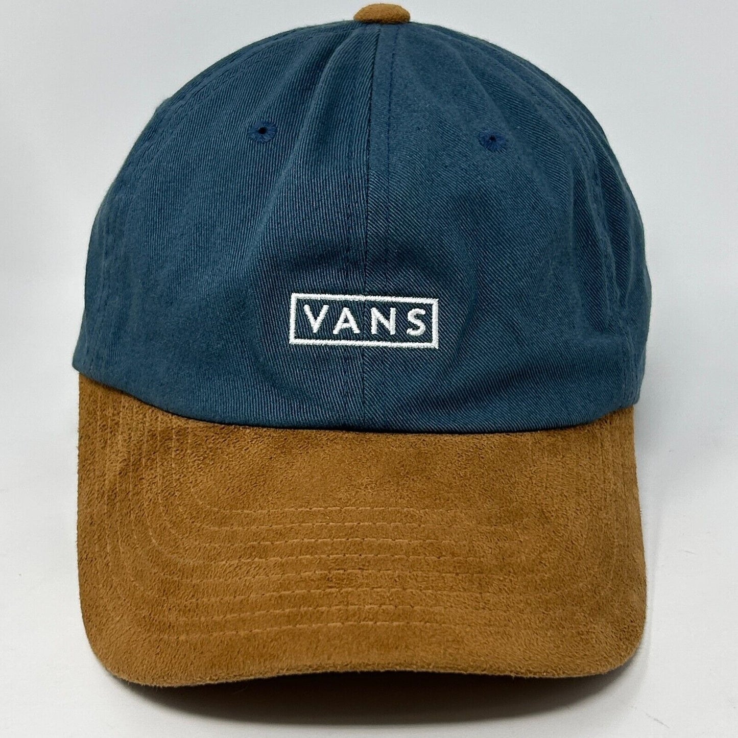 Vans Dad Hat Baseball Cap Faux Suede Bill Skater Skateboarding Strapback Blue