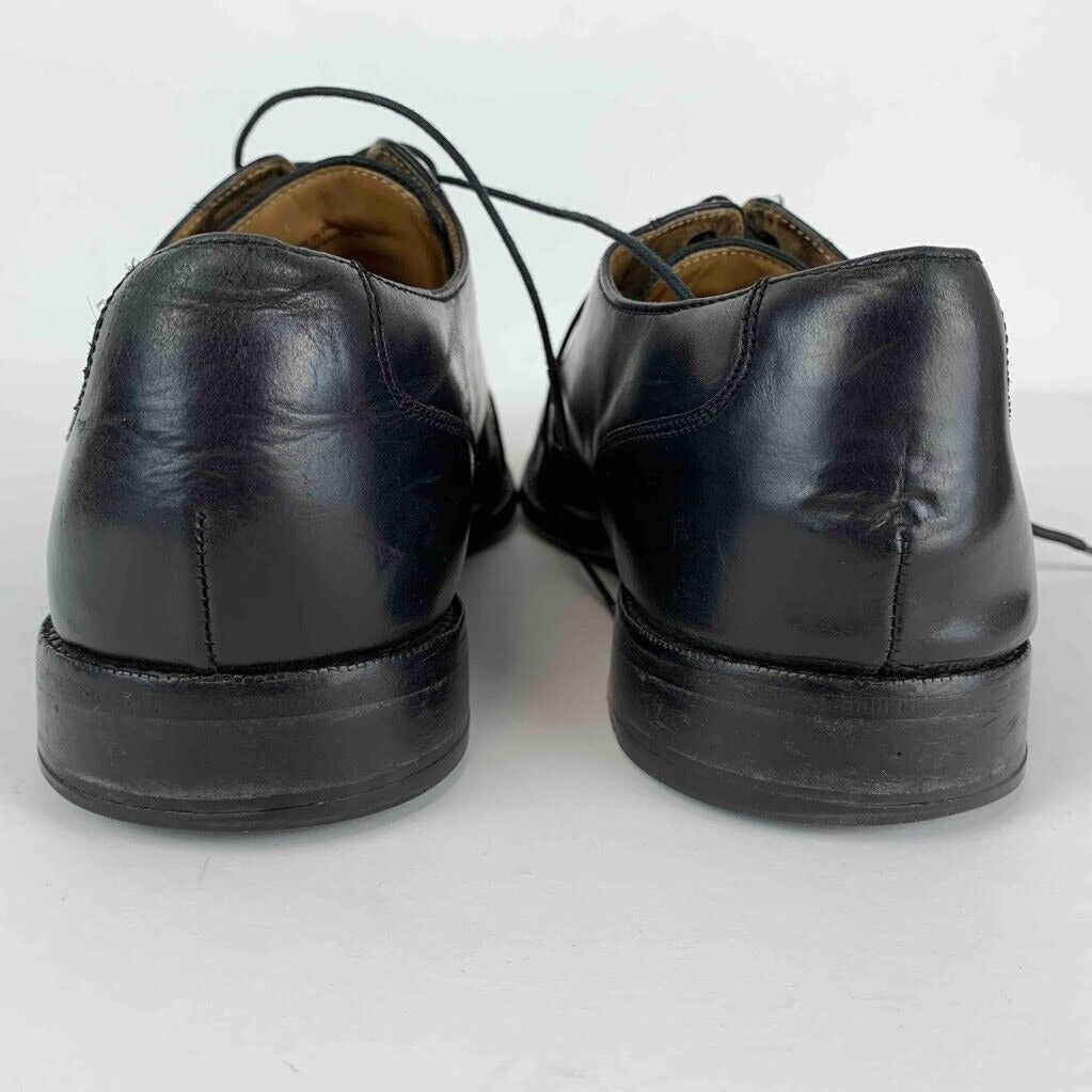 Cole Haan Nike Air Outsole Oxford Shoes Mens 10 Black Lace Up Apron Toe C07671