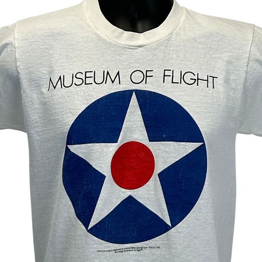 Vintage Museum of Flight USAF T Shirt Mens Small Air Force Star Insignia White