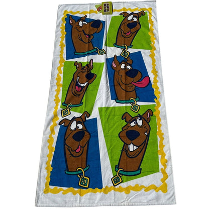 Vintage Scooby Doo Beach Towel Bath 2002 Cartoon Network Warner Bros White