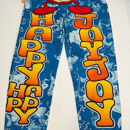 Ren & Stimpy One Piece Pajamas Adult Medium PJs Costume Union Suit Fleece Blue