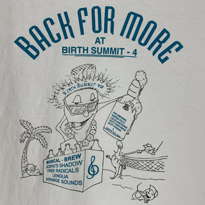 Vintage Birth Summit Free Radicals T Shirt Mens X-Large Sperm Band 90s USA White