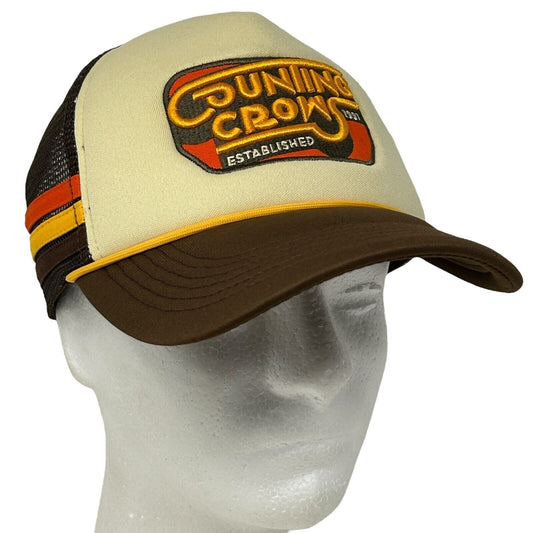 Counting Crows 3 Stripes Trucker Hat Baseball Cap Rope Cord Mesh Snapback Brown