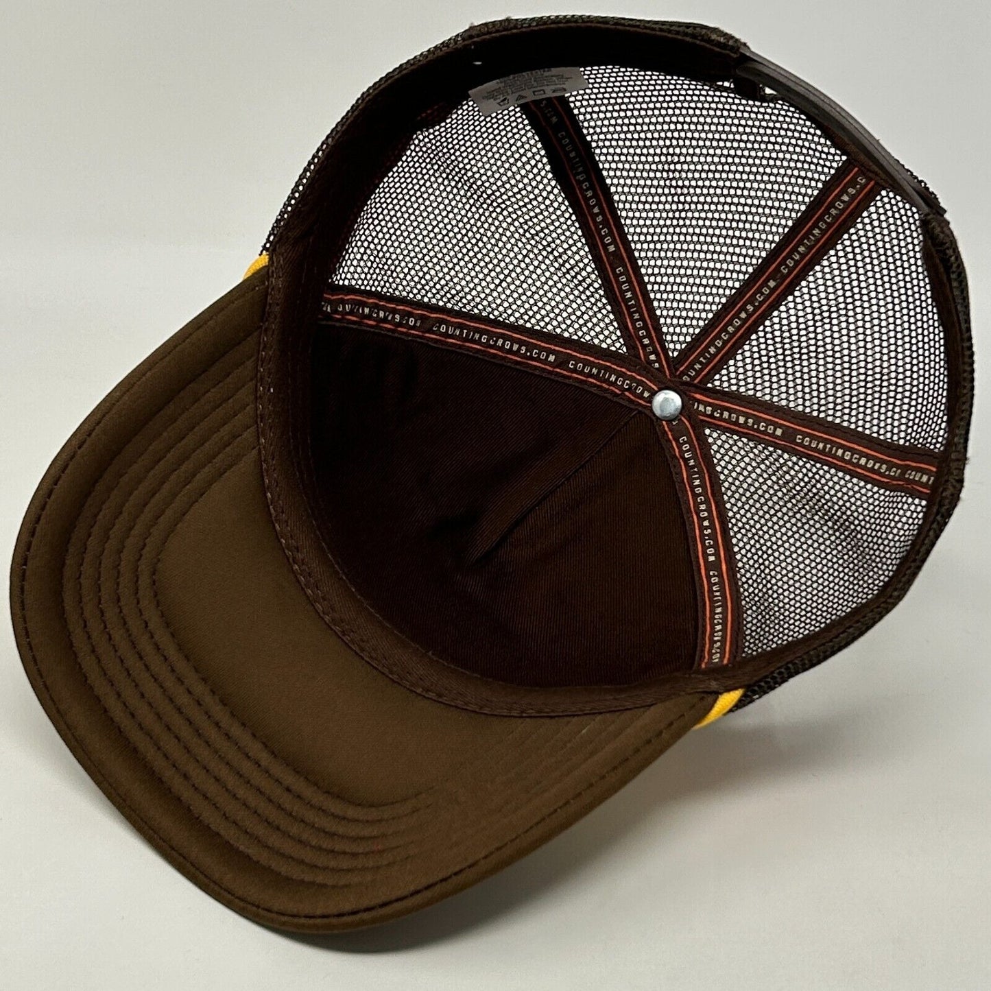 Counting Crows 3 Stripes Trucker Hat Baseball Cap Rope Cord Mesh Snapback Brown