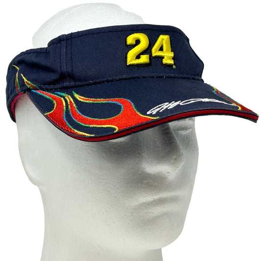 NASCAR Jeff Gordon Visor Hat Blue Dupont Flames Fire Chase Authentics Strapback