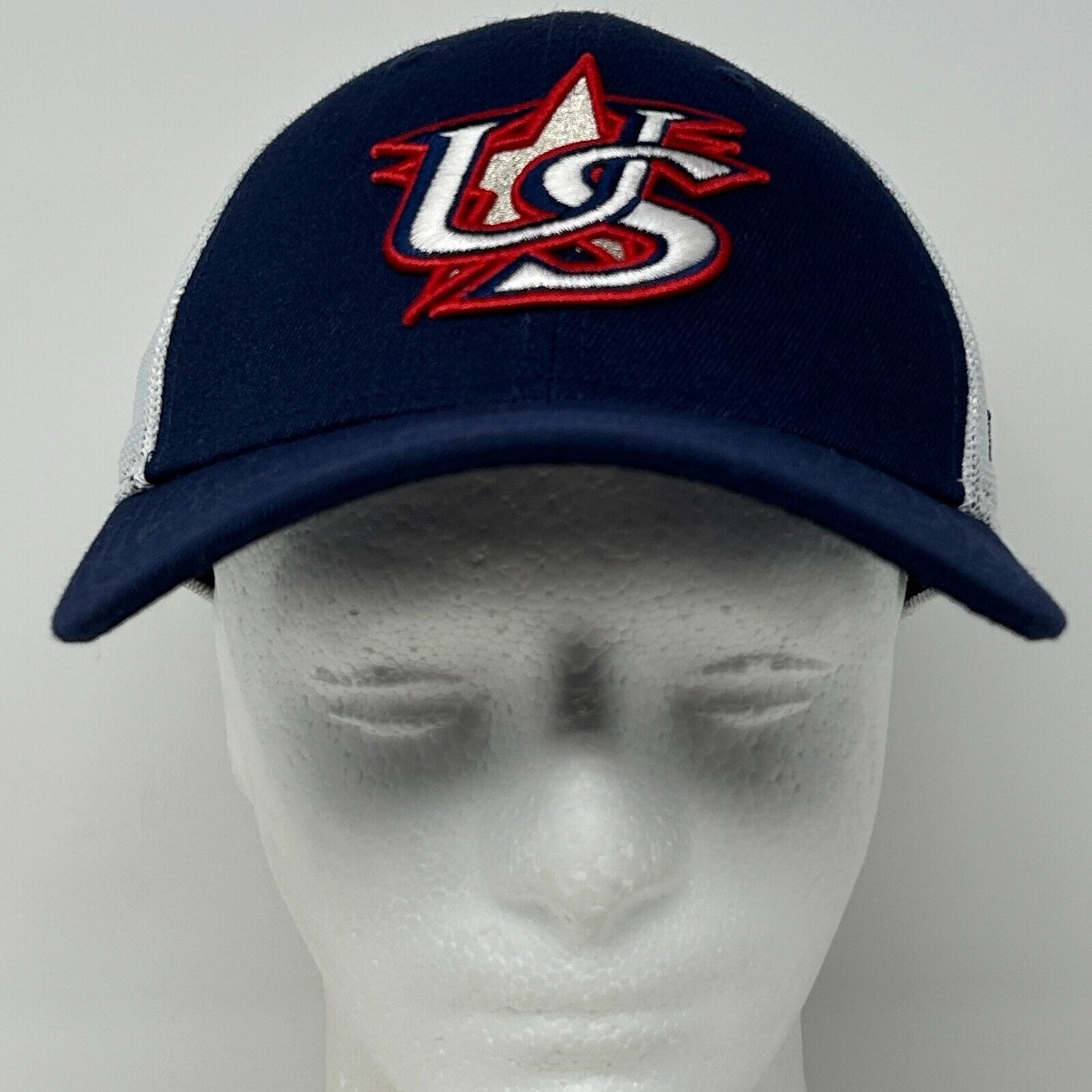 Team USA WBC Trucker Hat Cap World Baseball Classic New Era Blue Flex Fitted M-L