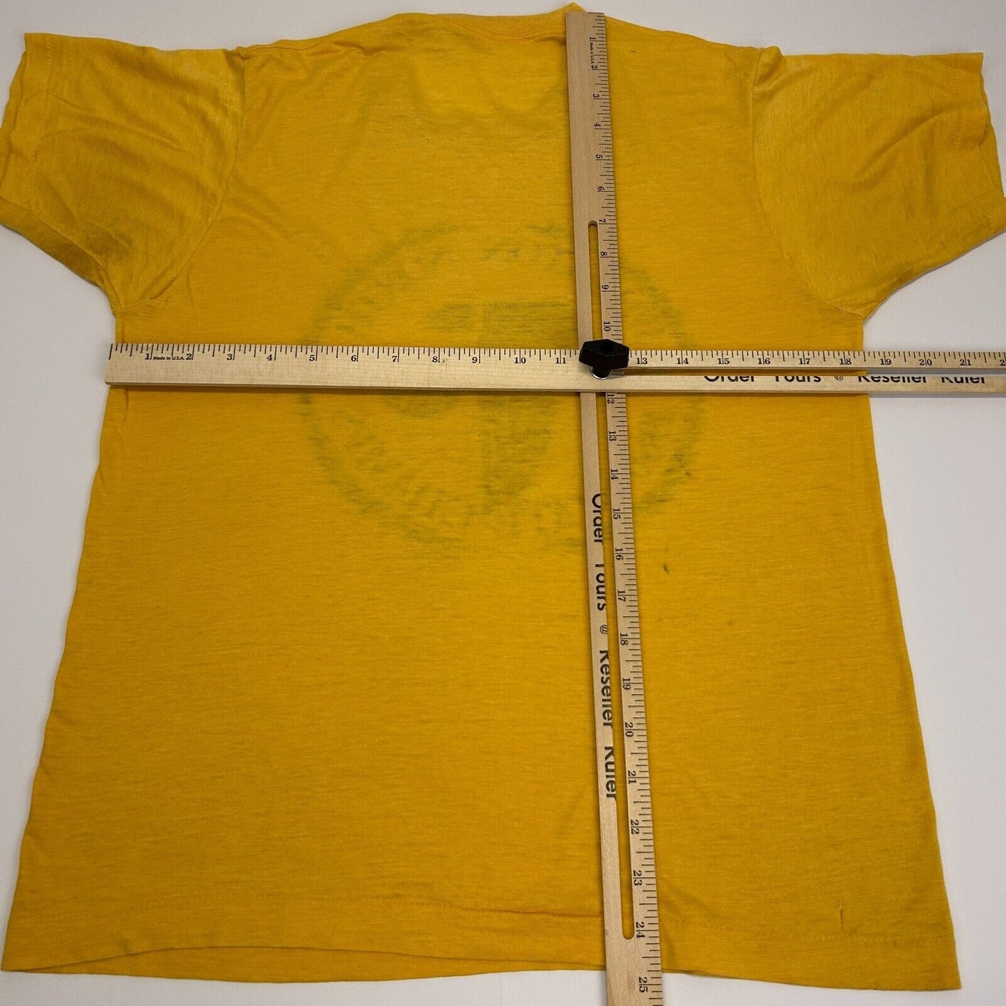 Vintage Distressed Wheaton North High School T Shirt Mens Small Falcons Yellow