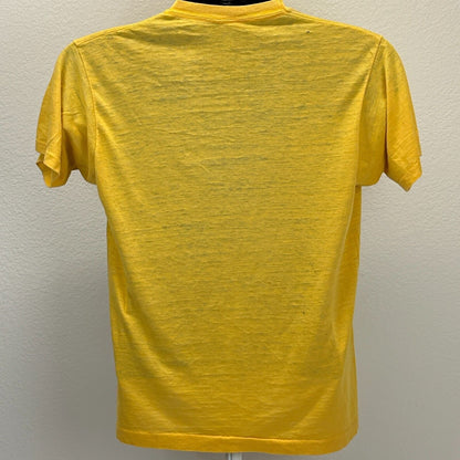 Vintage Distressed Wheaton North High School T Shirt Mens Small Falcons Yellow